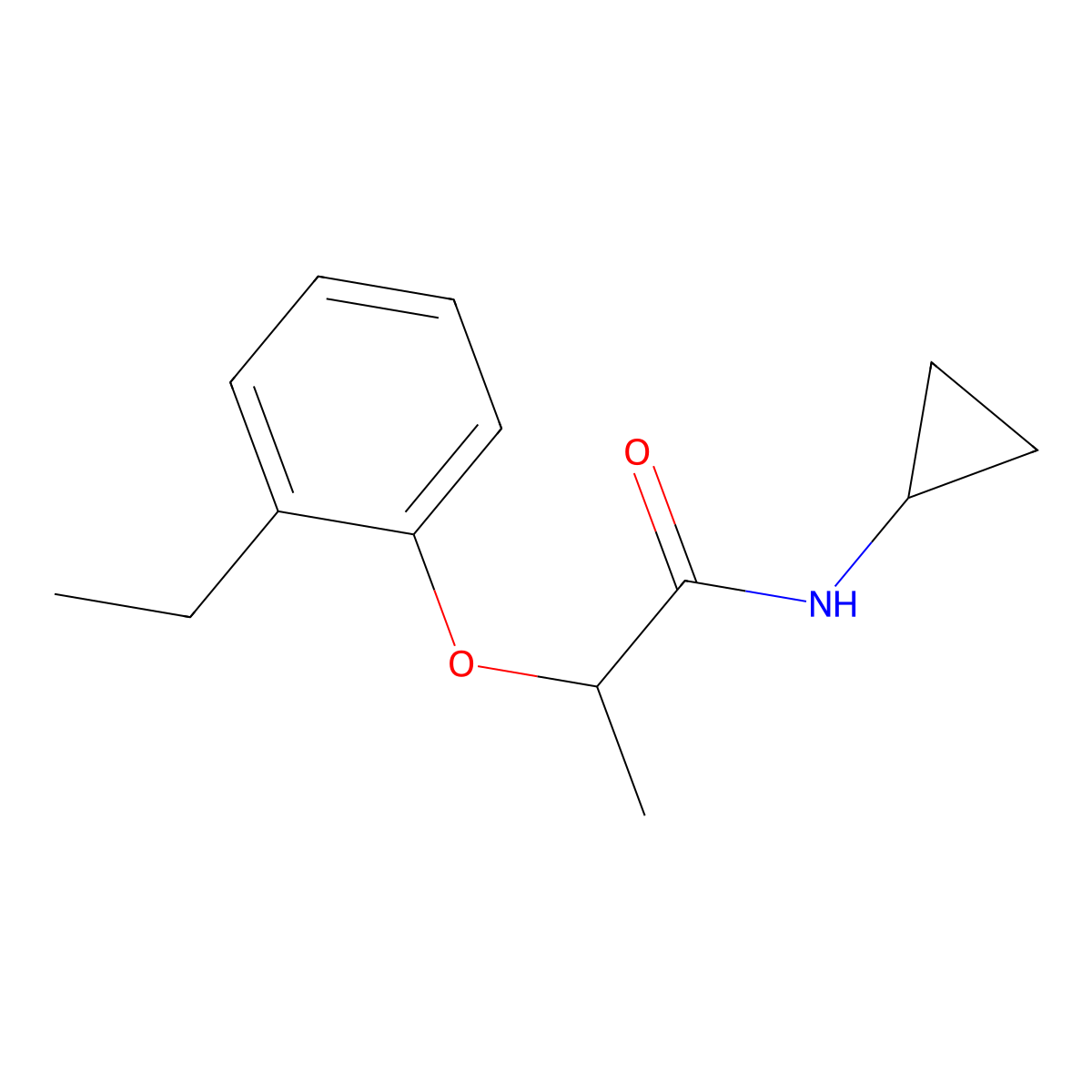 N-cyclopropyl-2-(2-ethylphenoxy)propanamide molecular structure, CAS 1092183-06-6