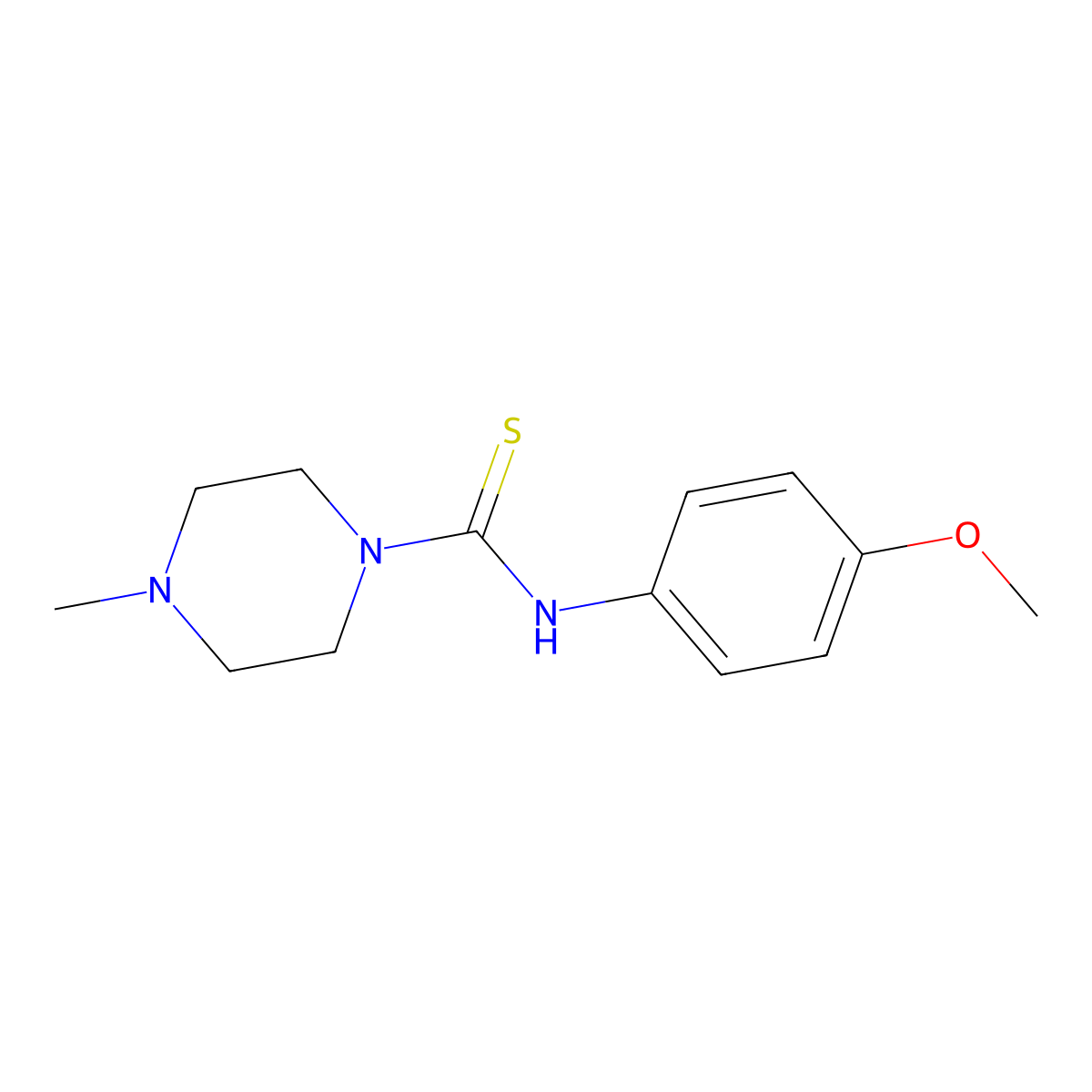 N-(4-methoxyphenyl)-4-methylpiperazine-1-carbothioamide molecular structure, CAS 109219-12-7