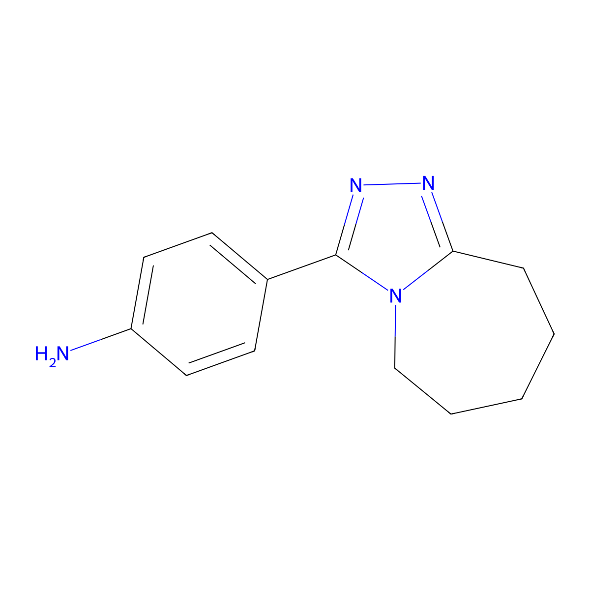 4-(5H,6H,7H,8H,9H-(1,2,4)triazolo(4,3-a)azepin-3-yl)aniline molecular structure, CAS 109220-81-7