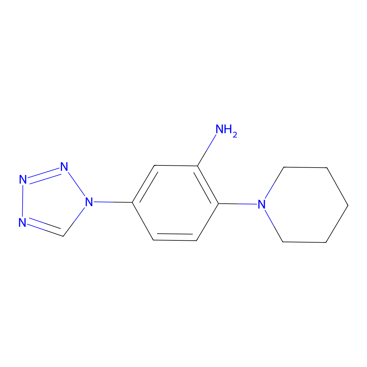2-(piperidin-1-yl)-5-(1H-tetrazol-1-yl)aniline molecular structure, CAS 1092205-02-1