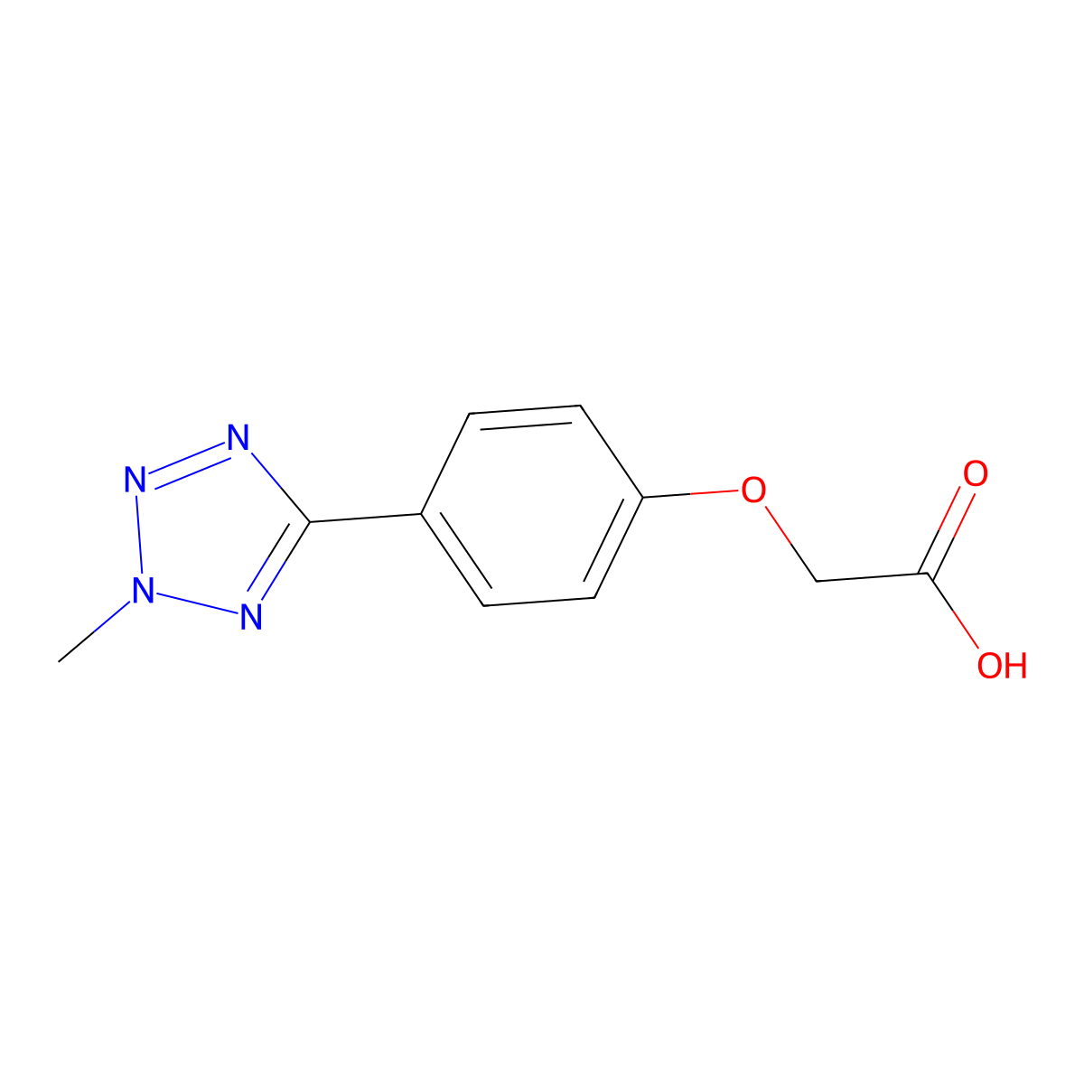 2-(4-(2-methyl-2H-tetrazol-5-yl)phenoxy)acetic acid molecular structure, CAS 1092250-58-2