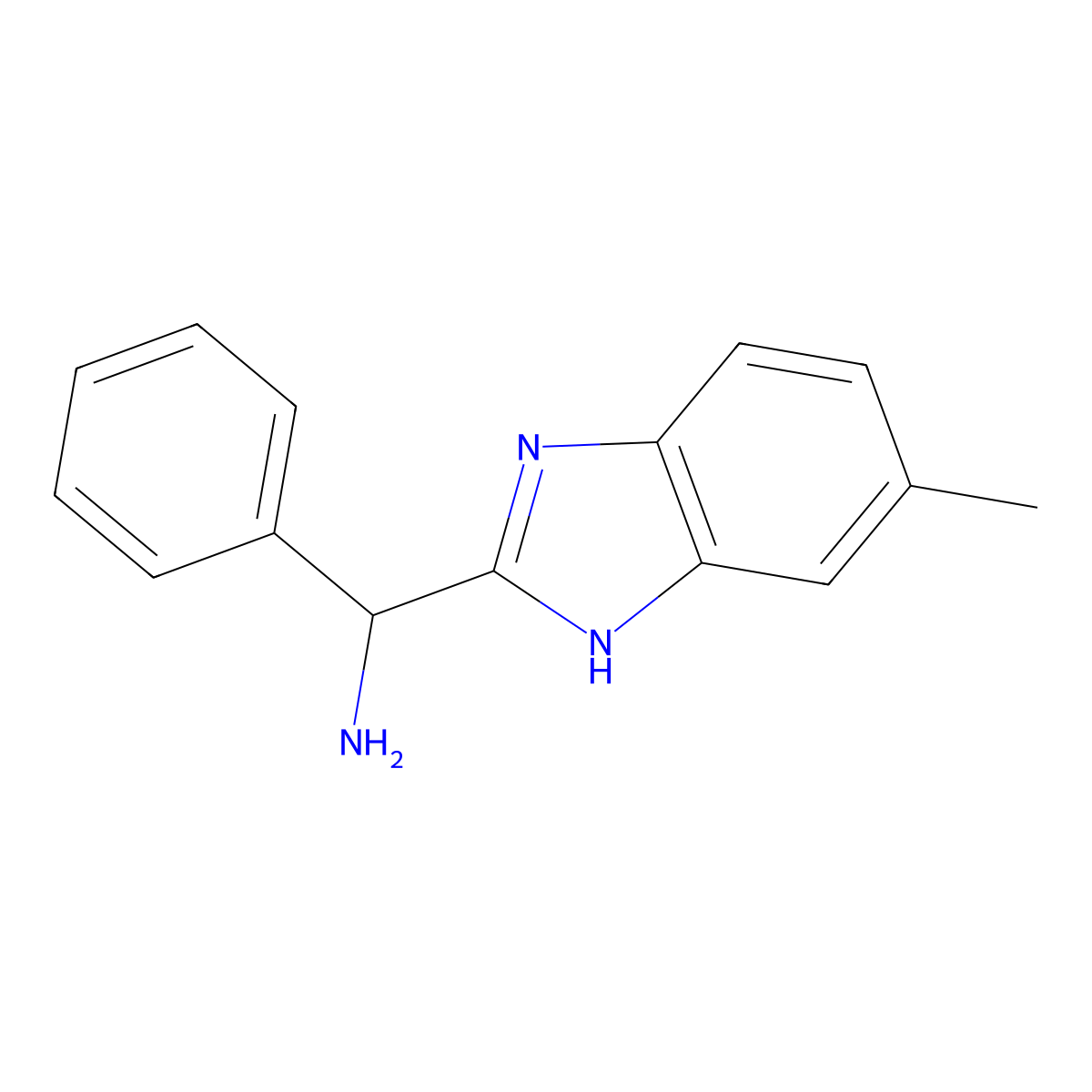 (6-methyl-1H-1,3-benzodiazol-2-yl)(phenyl)methanamine molecular structure, CAS 1092265-94-5