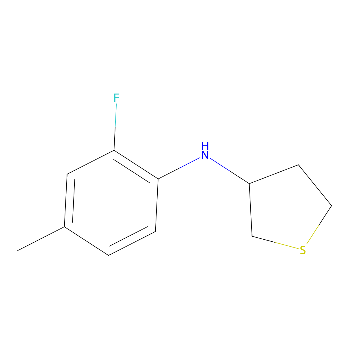 N-(2-fluoro-4-methylphenyl)thiolan-3-amine molecular structure, CAS 1092276-61-3