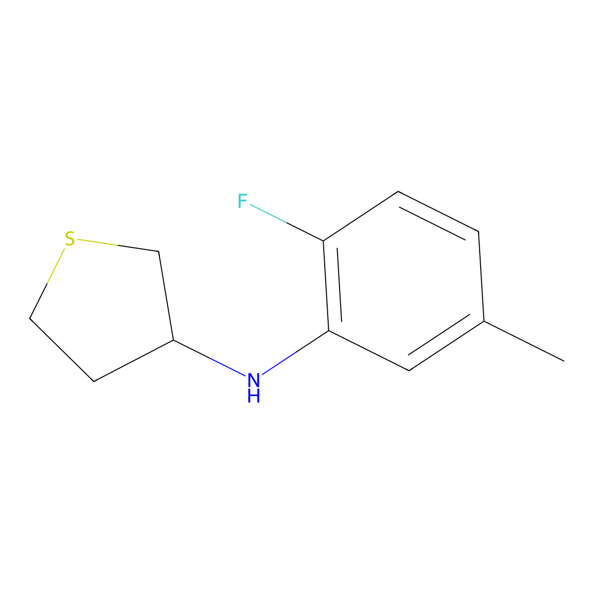 N-(2-fluoro-5-methylphenyl)thiolan-3-amine molecular structure, CAS 1092276-63-5