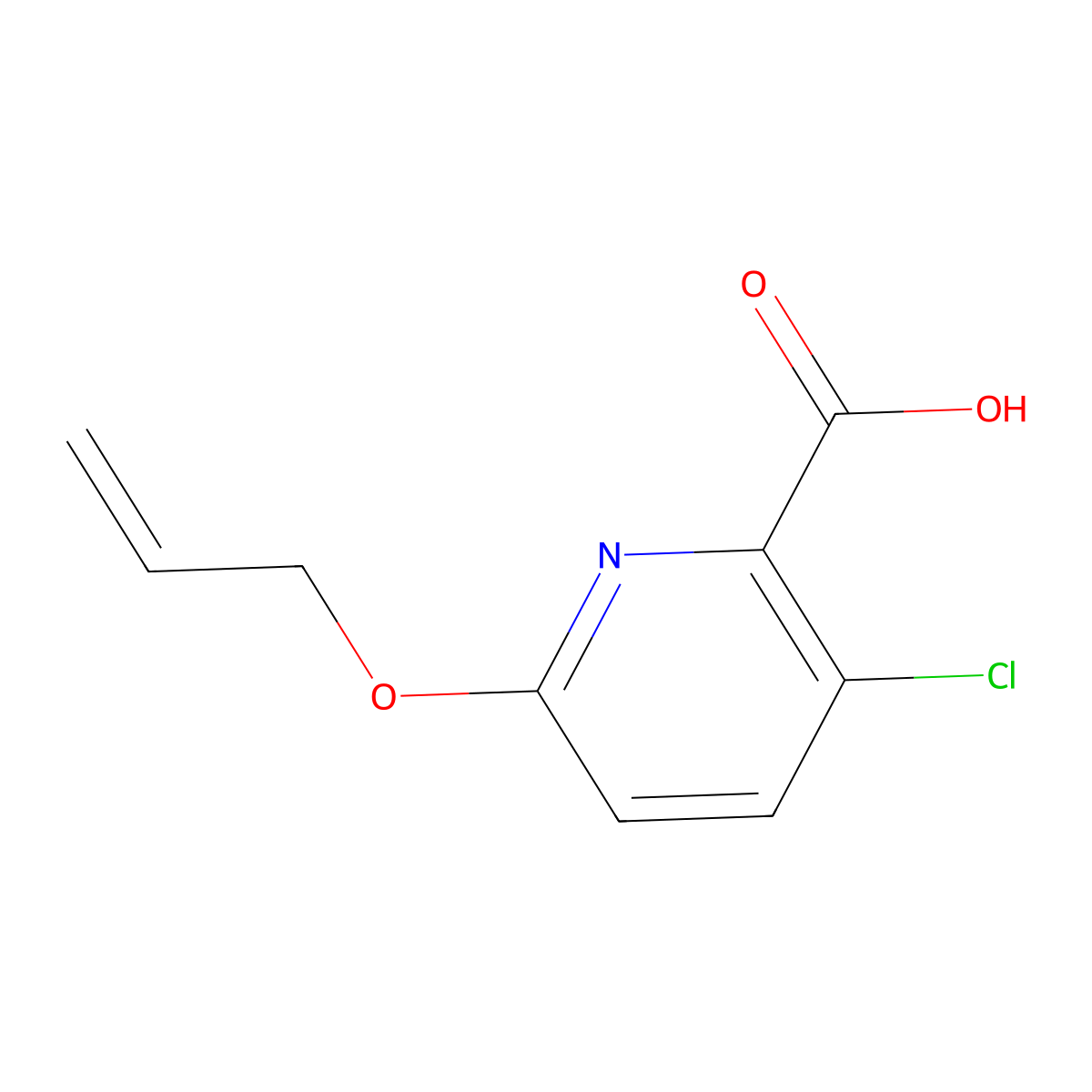 3-Chloro-6-(prop-2-en-1-yloxy)pyridine-2-carboxylic acid molecular structure, CAS 1092277-07-0