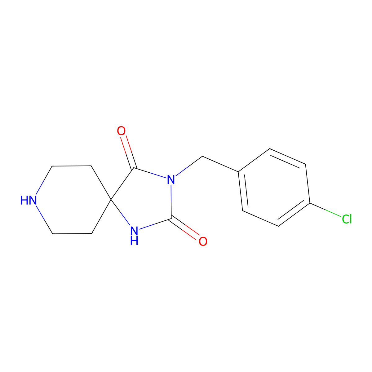 3-(4-Chlorobenzyl)-1,3,8-triazaspiro[4.5]decane-2,4-dione molecular structure, CAS 1092277-60-5