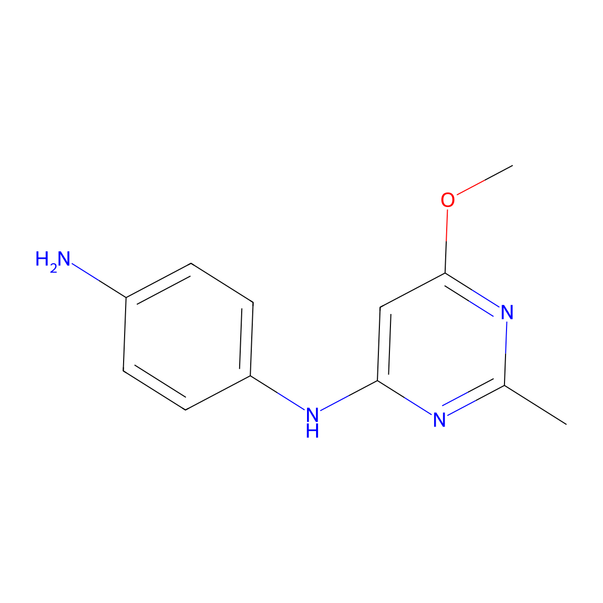 N1-(6-methoxy-2-methylpyrimidin-4-yl)benzene-1,4-diamine molecular structure, CAS 1092277-80-9