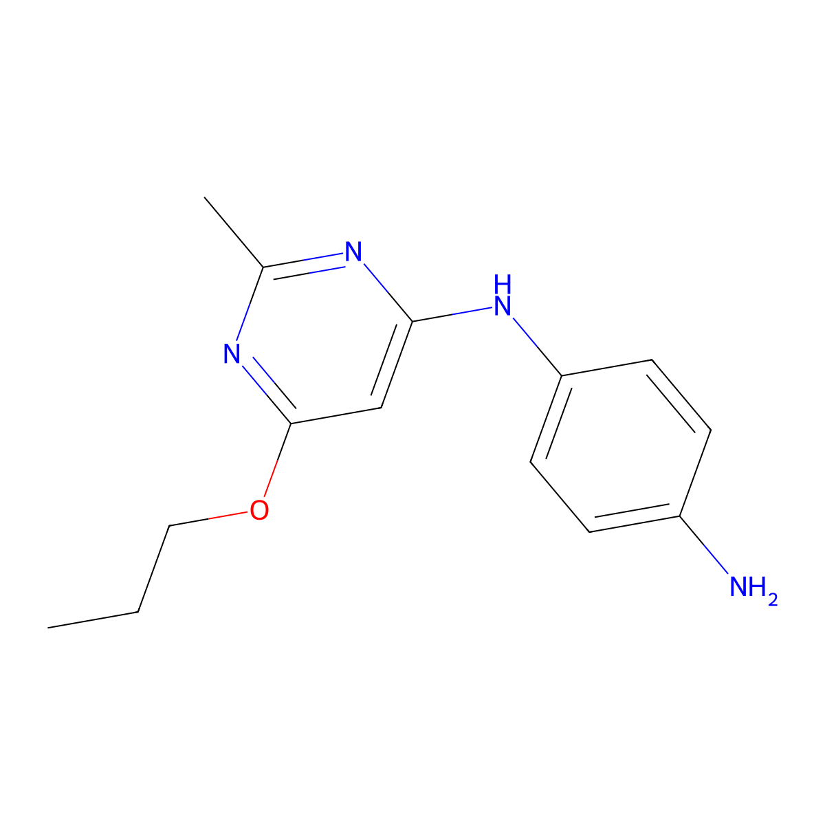 N1-(2-methyl-6-propoxypyrimidin-4-yl)benzene-1,4-diamine molecular structure, CAS 1092277-88-7