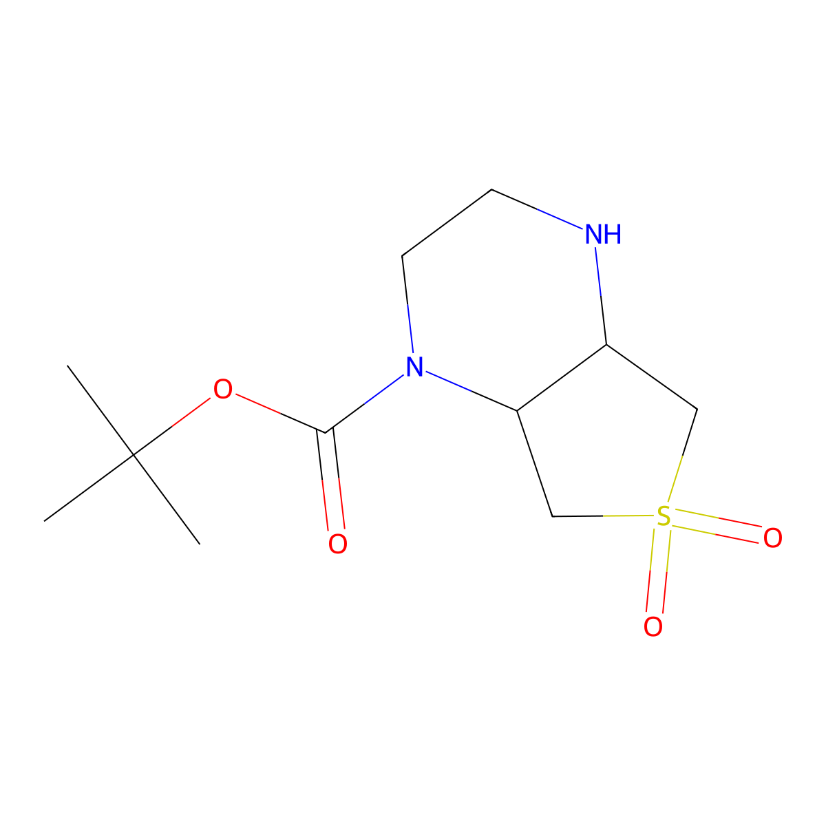 tert-butyl hexahydrothieno[3,4-b]pyrazine-1(2H)-carboxylate 6,6-dioxide molecular structure, CAS 1092279-03-2