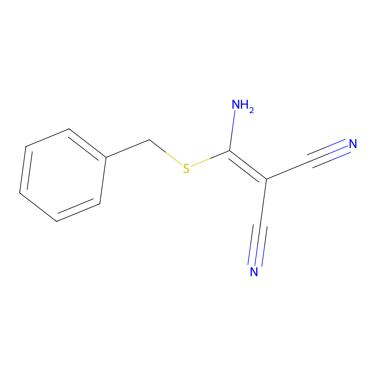 2-[Amino(benzylsulfanyl)methylidene]propanedinitrile molecular structure, CAS 109228-98-0