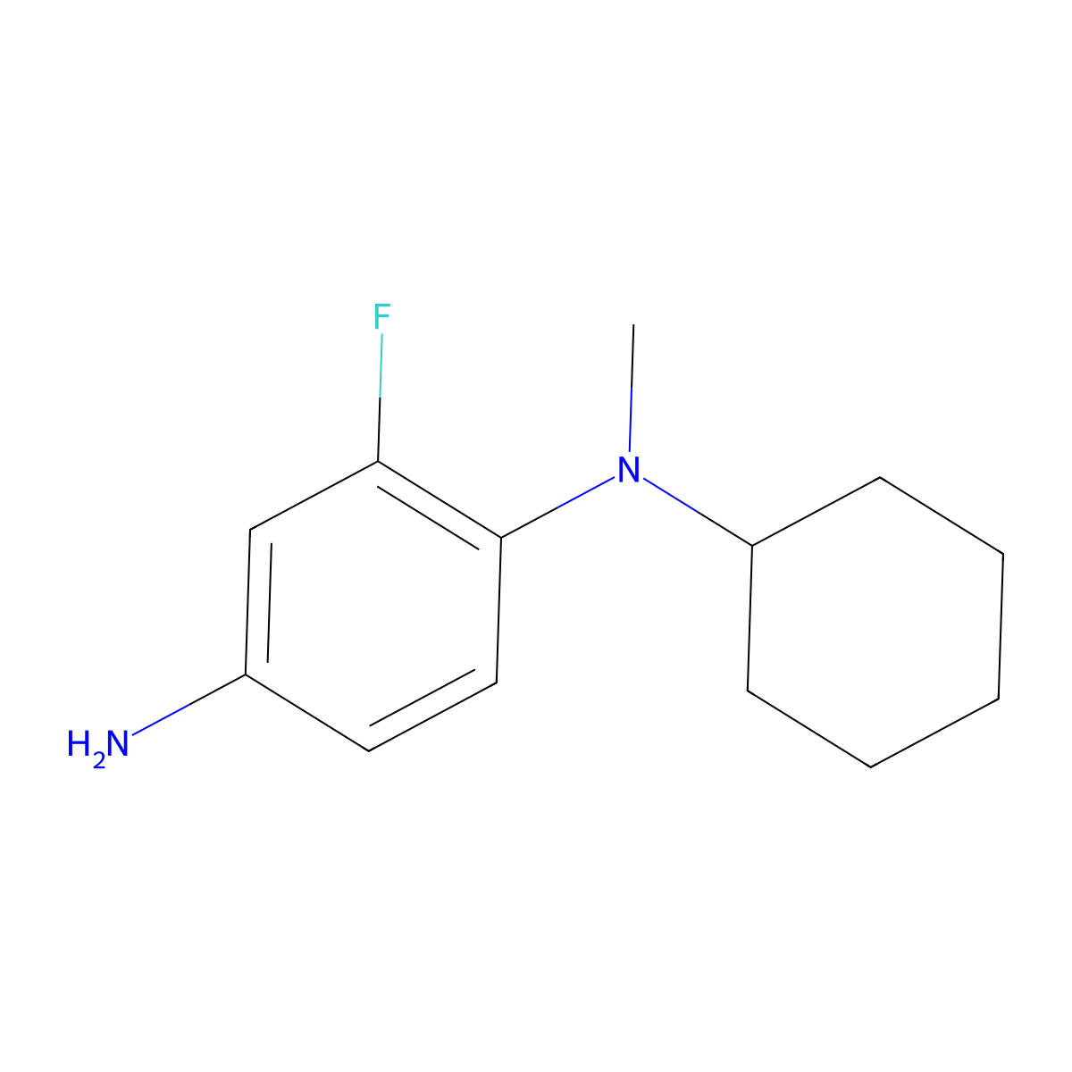 1-N-cyclohexyl-2-fluoro-1-N-methylbenzene-1,4-diamine molecular structure, CAS 1092280-03-9