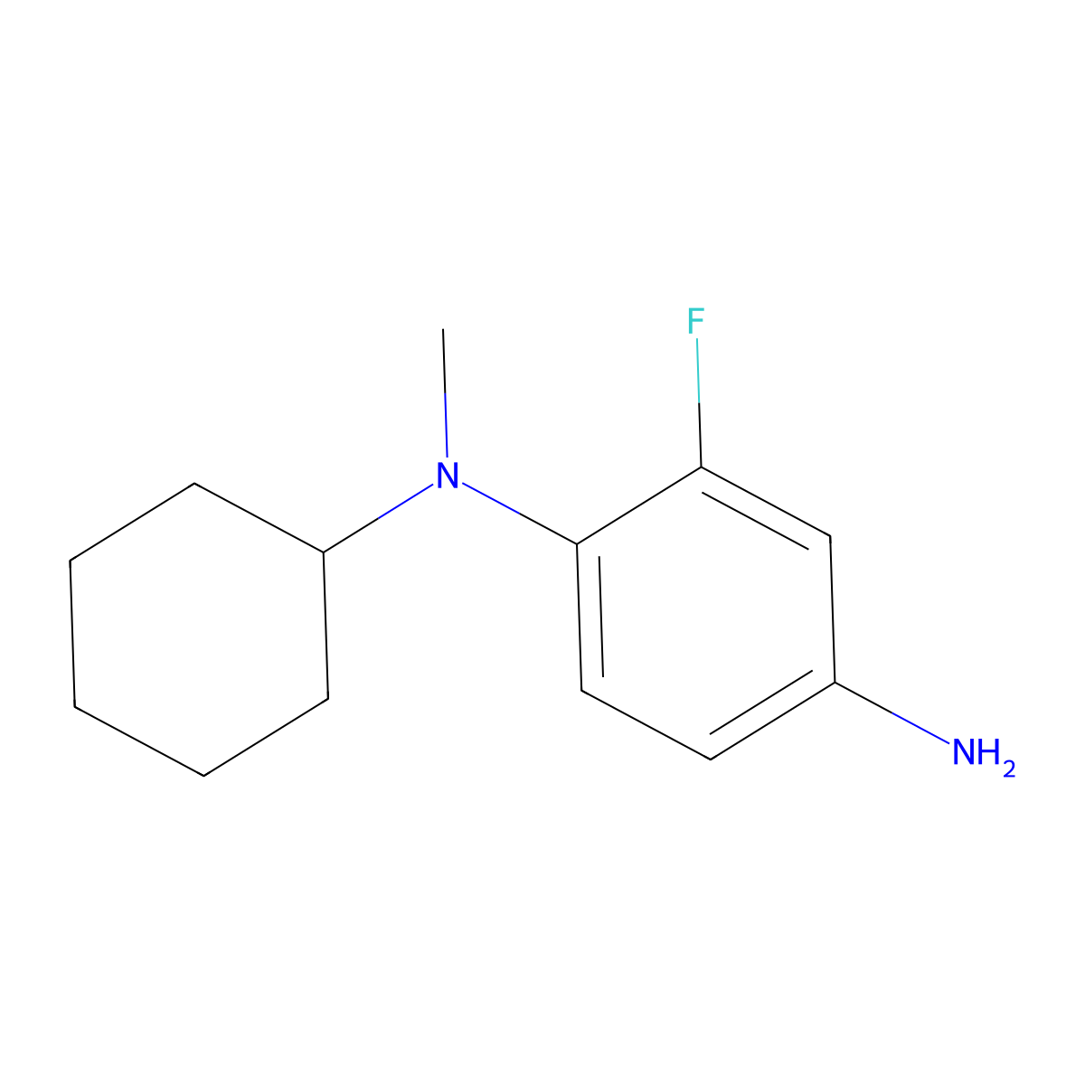 1-N-cyclohexyl-2-fluoro-1-N-methylbenzene-1,4-diamine molecular structure, CAS 1092280-03-9