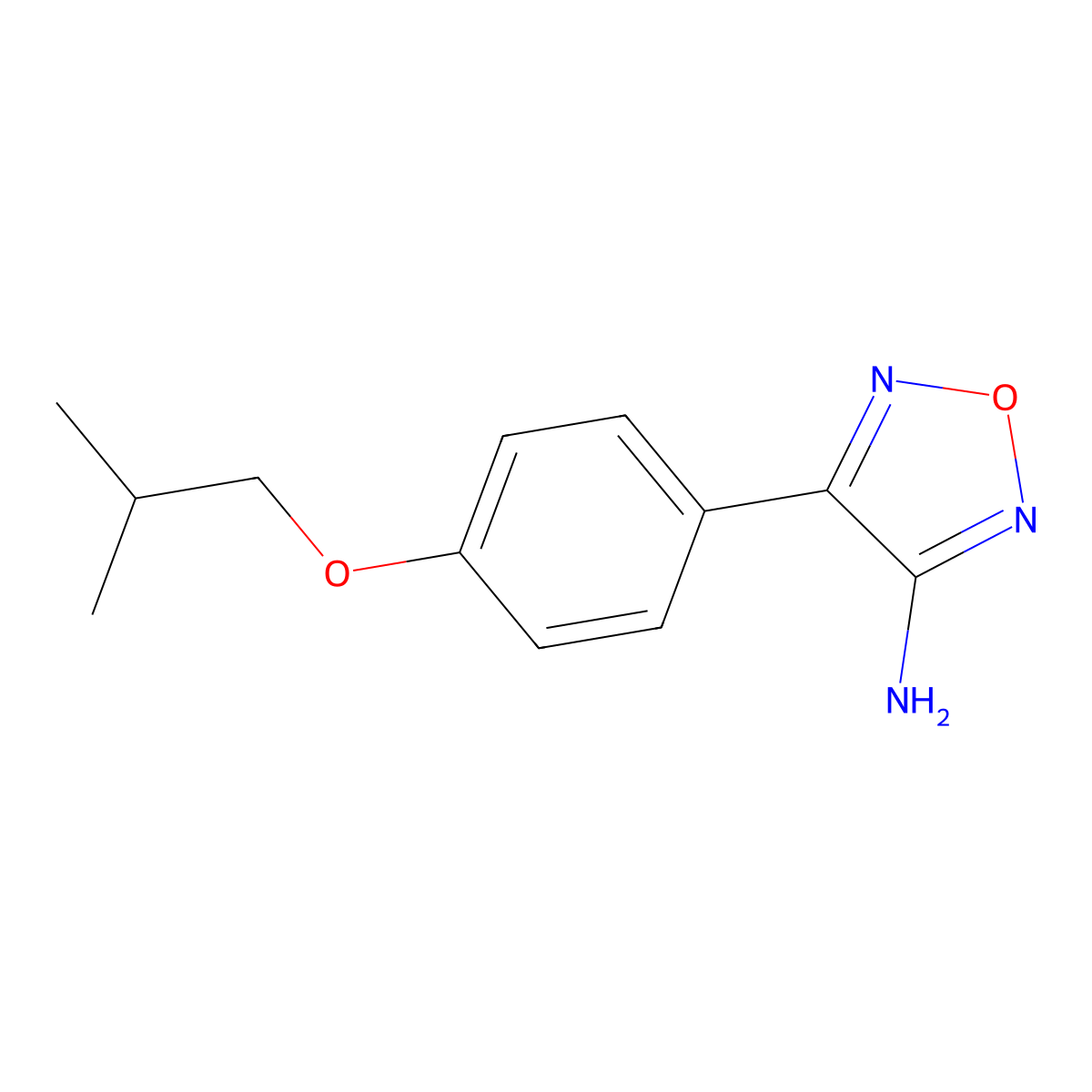 4-[4-(2-Methylpropoxy)phenyl]-1,2,5-oxadiazol-3-amine molecular structure, CAS 1092280-42-6