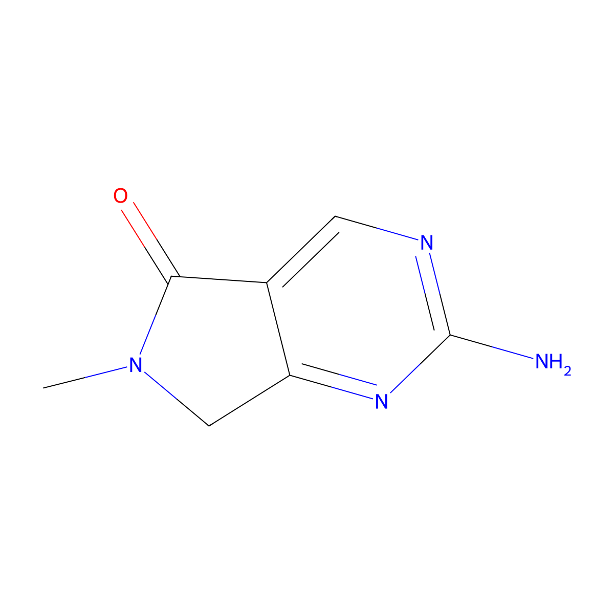 2-Amino-6-methyl-6,7-dihydro-5H-pyrrolo[3,4-d]pyrimidin-5-one molecular structure, CAS 1092281-08-7