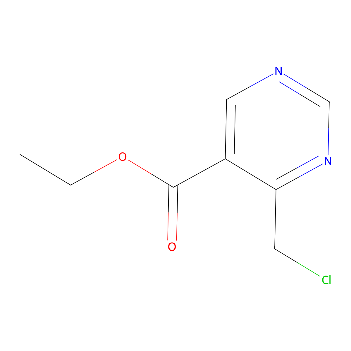 Ethyl 4-(chloromethyl)pyrimidine-5-carboxylate molecular structure, CAS 1092281-11-2