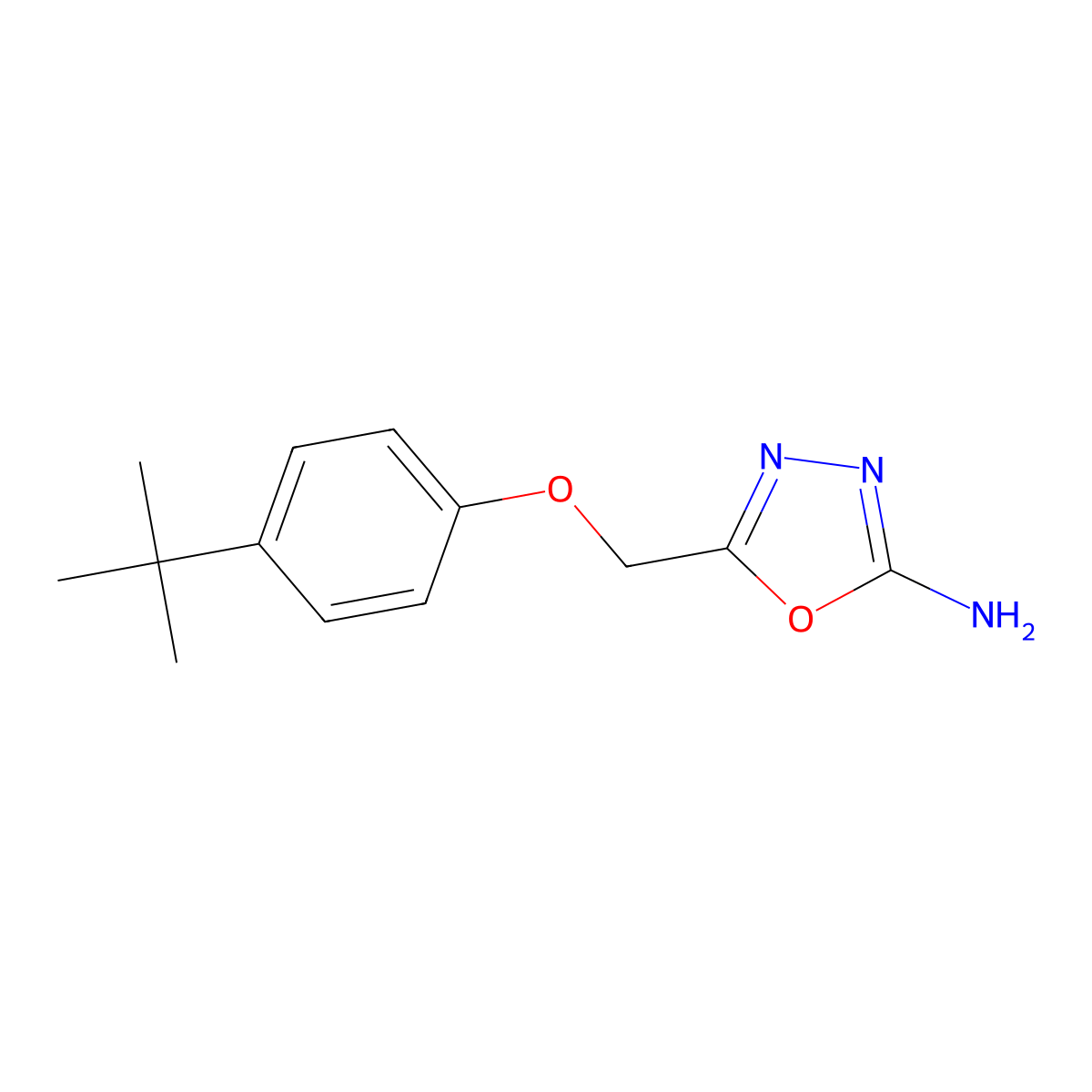 5-[(4-Tert-butylphenoxy)methyl]-1,3,4-oxadiazol-2-amine molecular structure, CAS 1092282-56-8