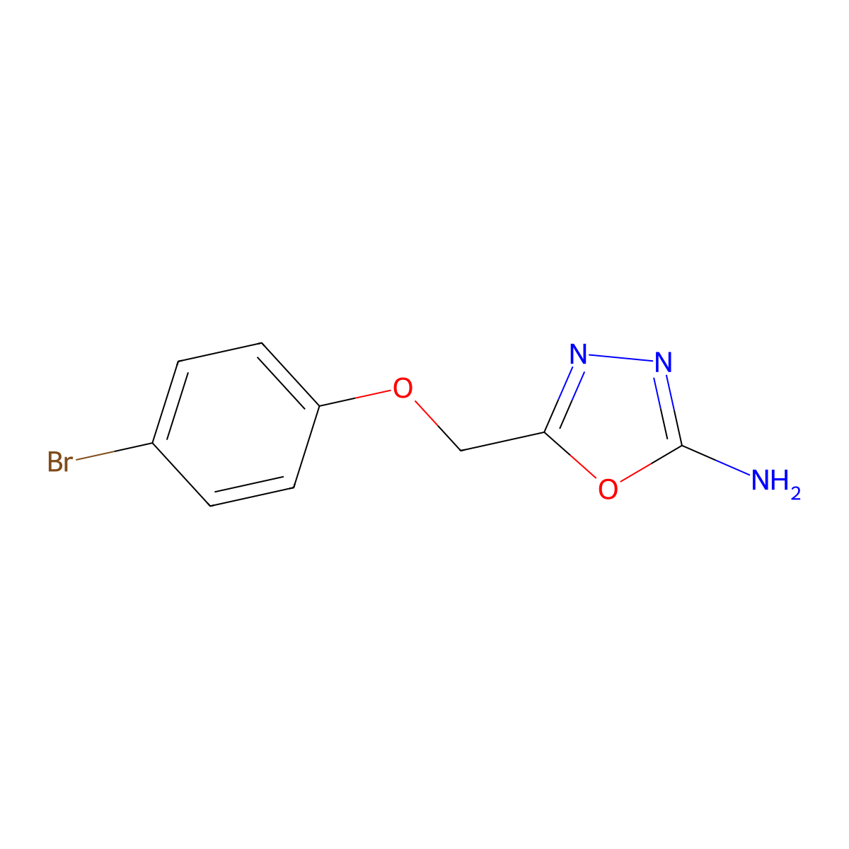 5-[(4-Bromophenoxy)methyl]-1,3,4-oxadiazol-2-amine molecular structure, CAS 1092282-71-7