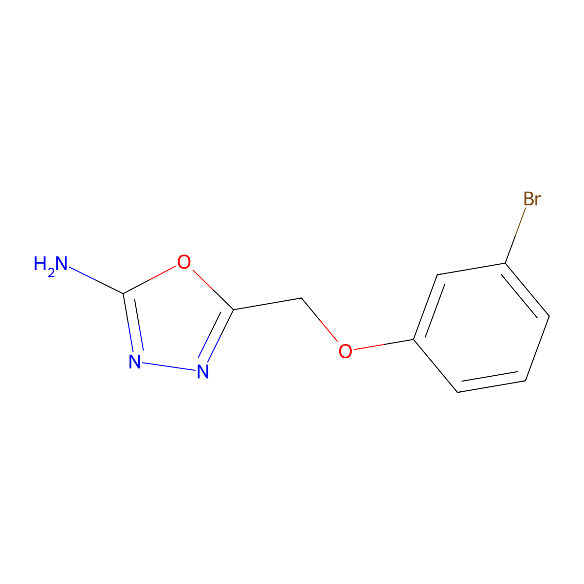 5-[(3-Bromophenoxy)methyl]-1,3,4-oxadiazol-2-amine molecular structure, CAS 1092282-83-1