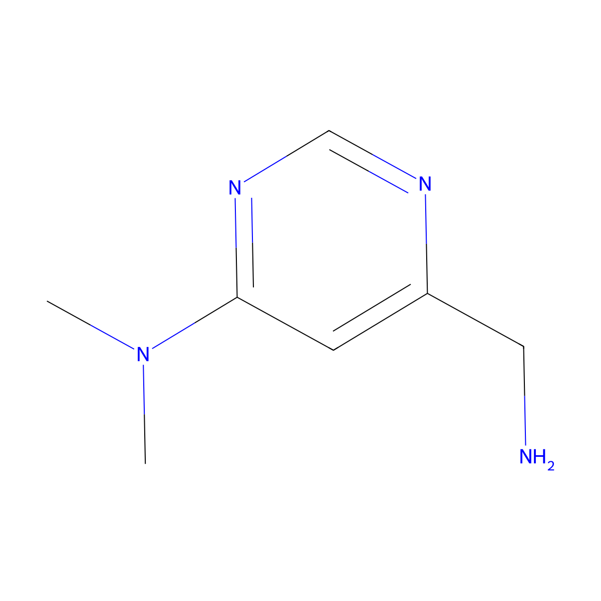 6-(aminomethyl)-N,N-dimethylpyrimidin-4-amine molecular structure, CAS 1092282-97-7