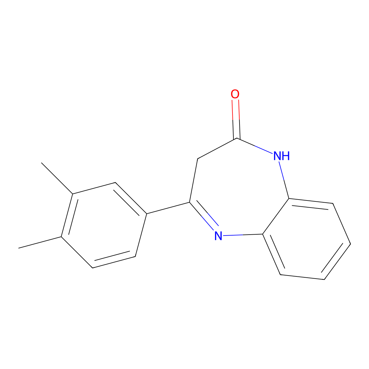 4-(3,4-dimethylphenyl)-1H-benzo[b][1,4]diazepin-2(3H)-one molecular structure, CAS 1092284-67-7