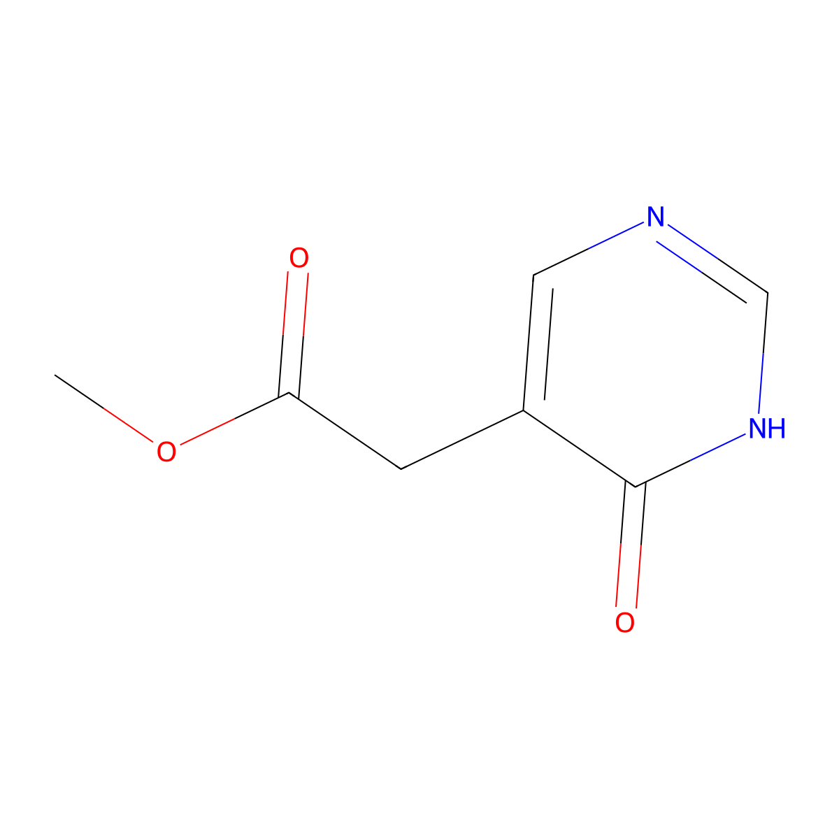 Methyl 2-(4-hydroxypyrimidin-5-yl)acetate molecular structure, CAS 1092284-68-8
