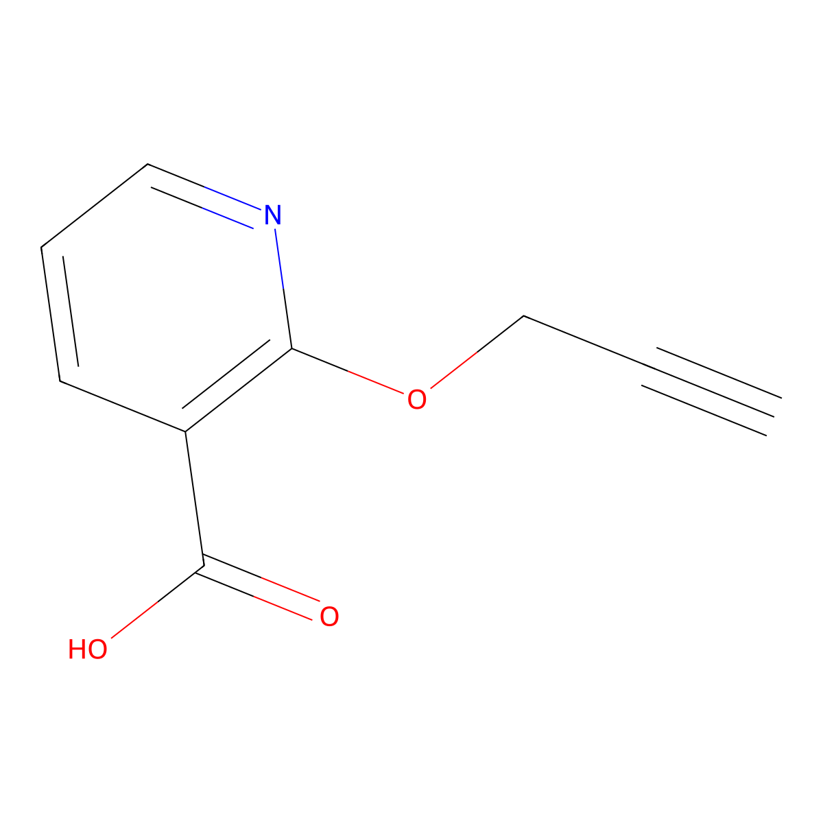 2-(Prop-2-yn-1-yloxy)pyridine-3-carboxylic acid molecular structure, CAS 1092285-24-9