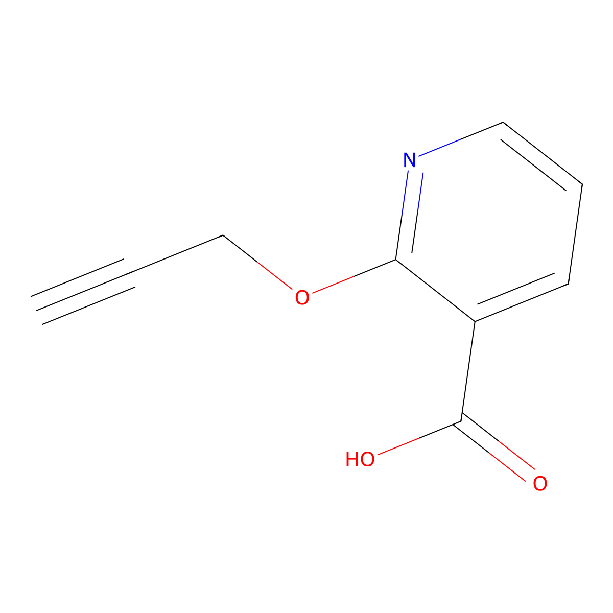 2-(Prop-2-yn-1-yloxy)pyridine-3-carboxylic acid molecular structure, CAS 1092285-24-9