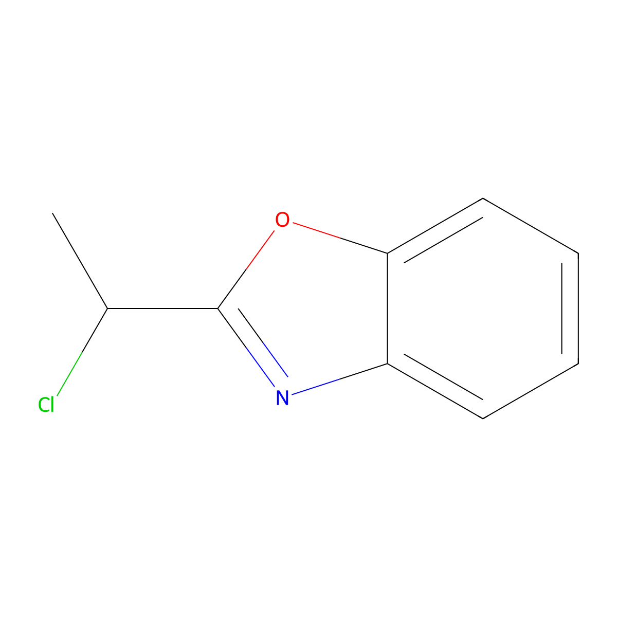 2-(1-Chloroethyl)-1,3-benzoxazole molecular structure, CAS 1092286-05-9