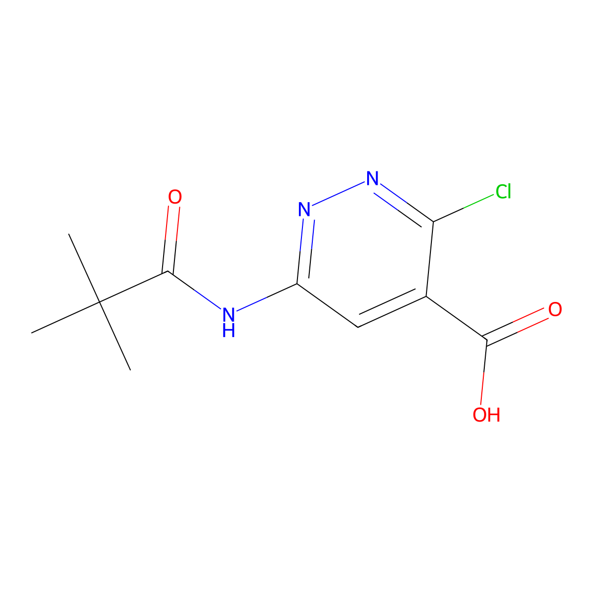 3-Chloro-6-pivalamidopyridazine-4-carboxylic acid molecular structure, CAS 1092286-27-5