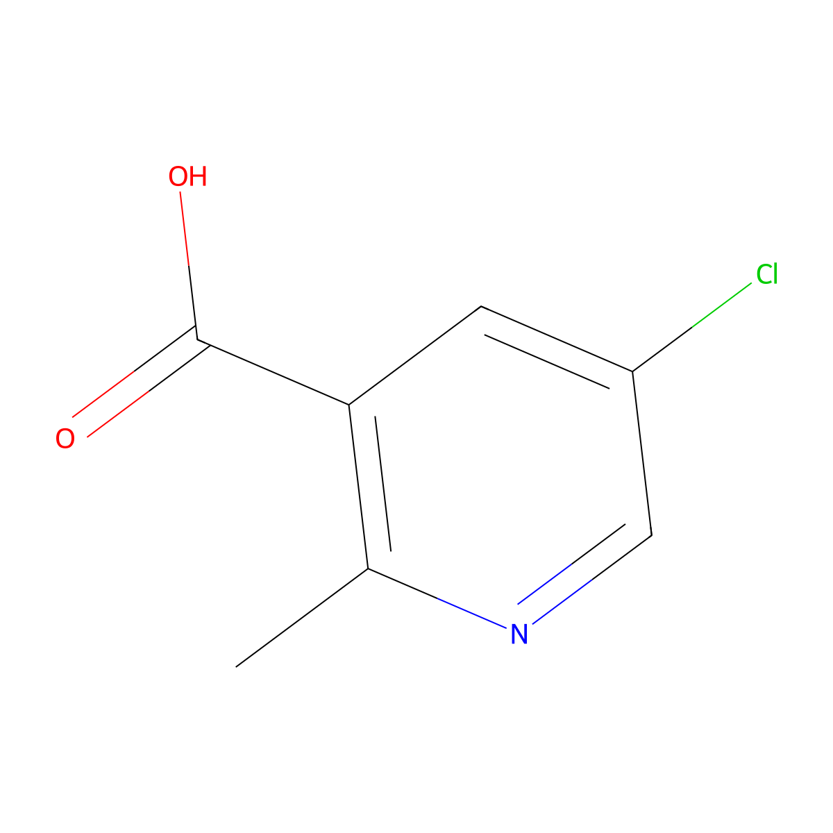 5-Chloro-2-methylpyridine-3-carboxylic acid molecular structure, CAS 1092286-30-0