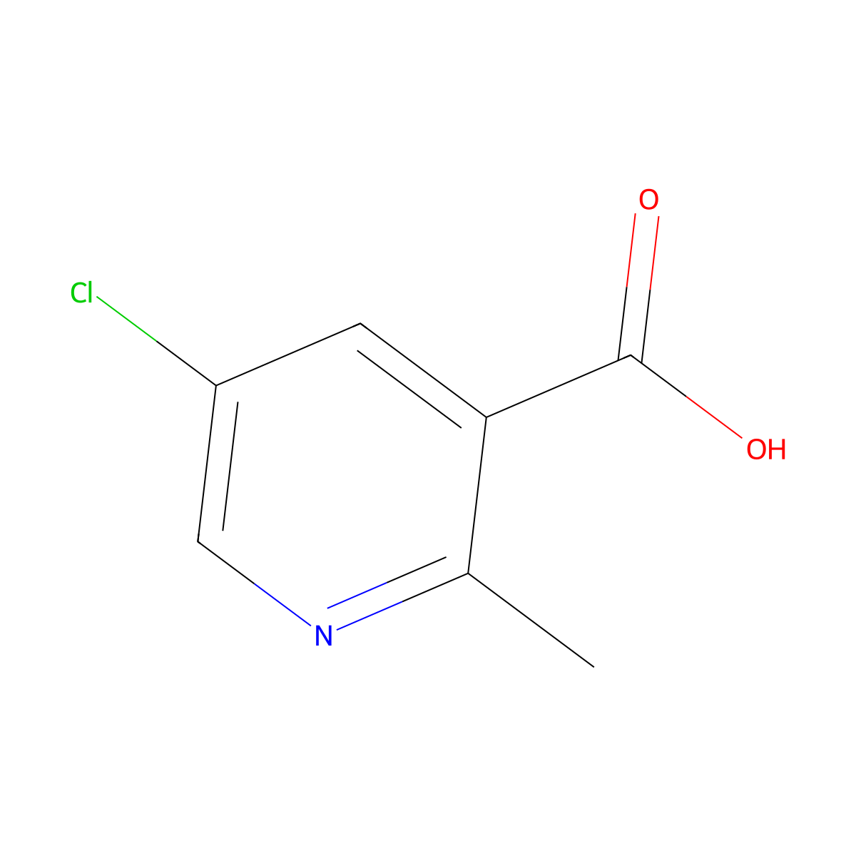 5-Chloro-2-methylpyridine-3-carboxylic acid molecular structure, CAS 1092286-30-0