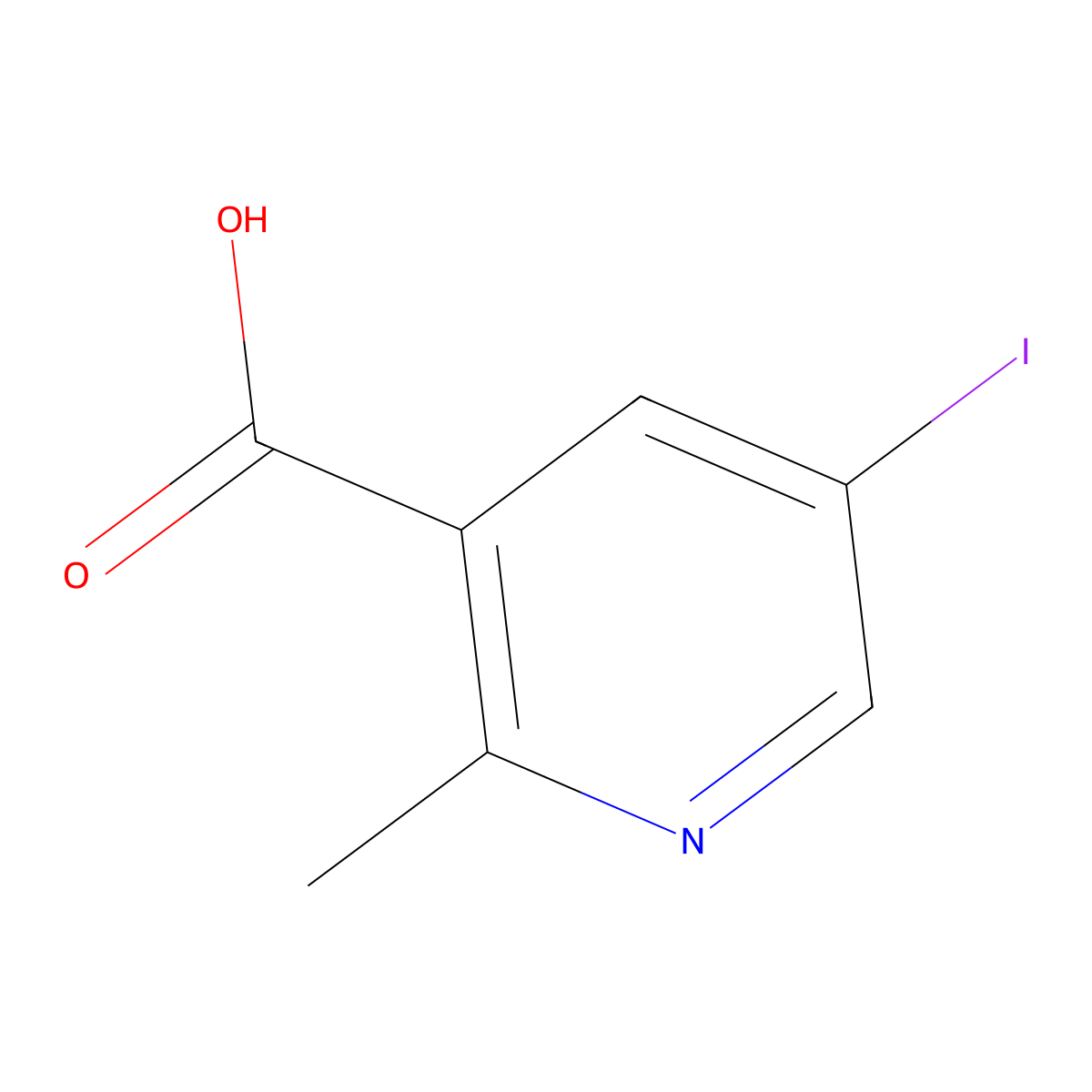 5-Iodo-2-methylpyridine-3-carboxylic acid molecular structure, CAS 1092286-33-3