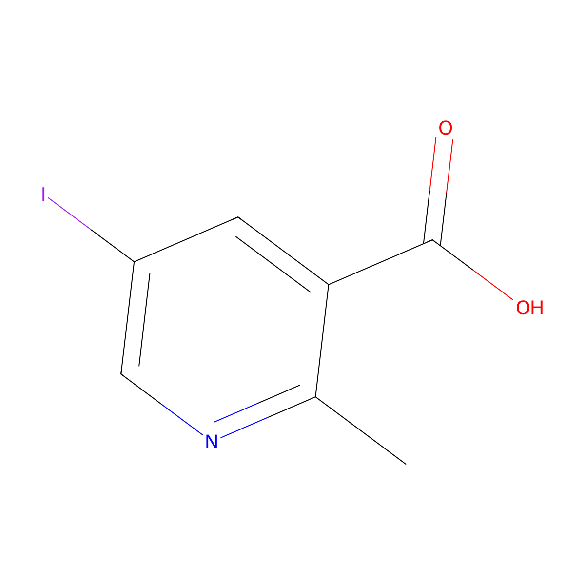 5-Iodo-2-methylpyridine-3-carboxylic acid molecular structure, CAS 1092286-33-3