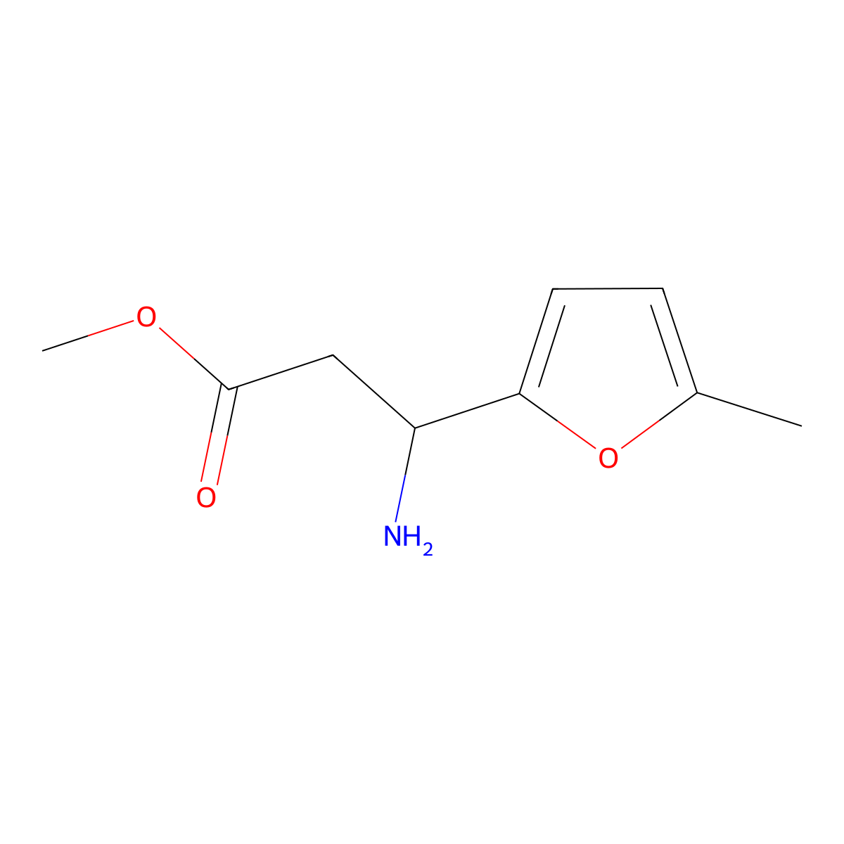 Methyl 3-amino-3-(5-methylfuran-2-YL)propanoate molecular structure, CAS 1092286-41-3