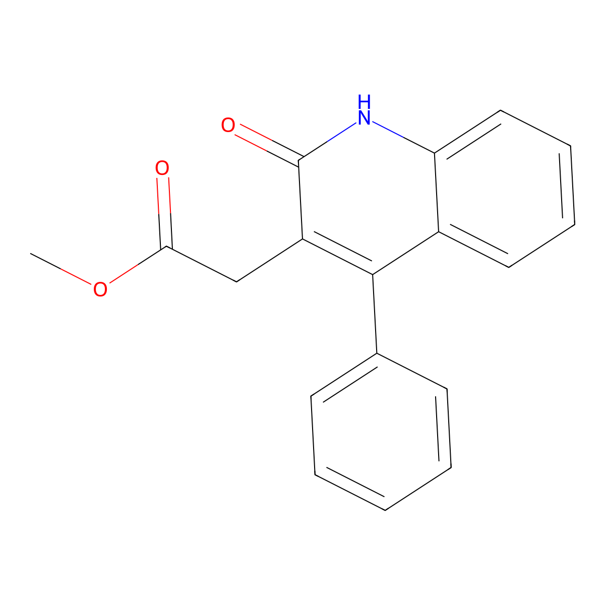 Methyl 2-(2-oxo-4-phenyl-1,2-dihydroquinolin-3-yl)acetate molecular structure, CAS 1092286-54-8