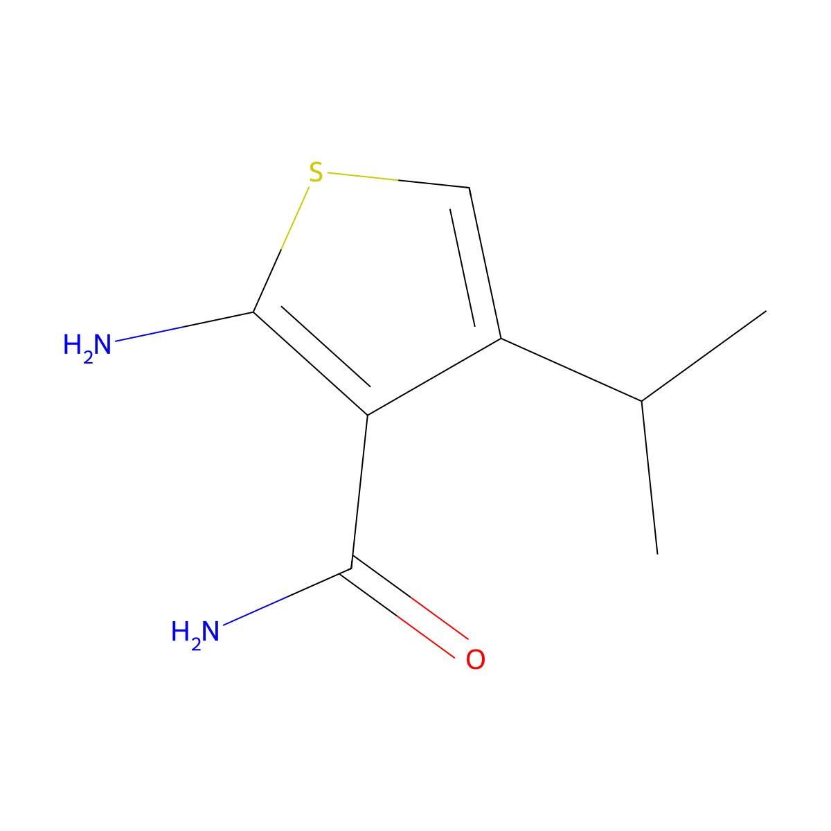 2-Amino-4-(propan-2-yl)thiophene-3-carboxamide molecular structure, CAS 1092286-60-6