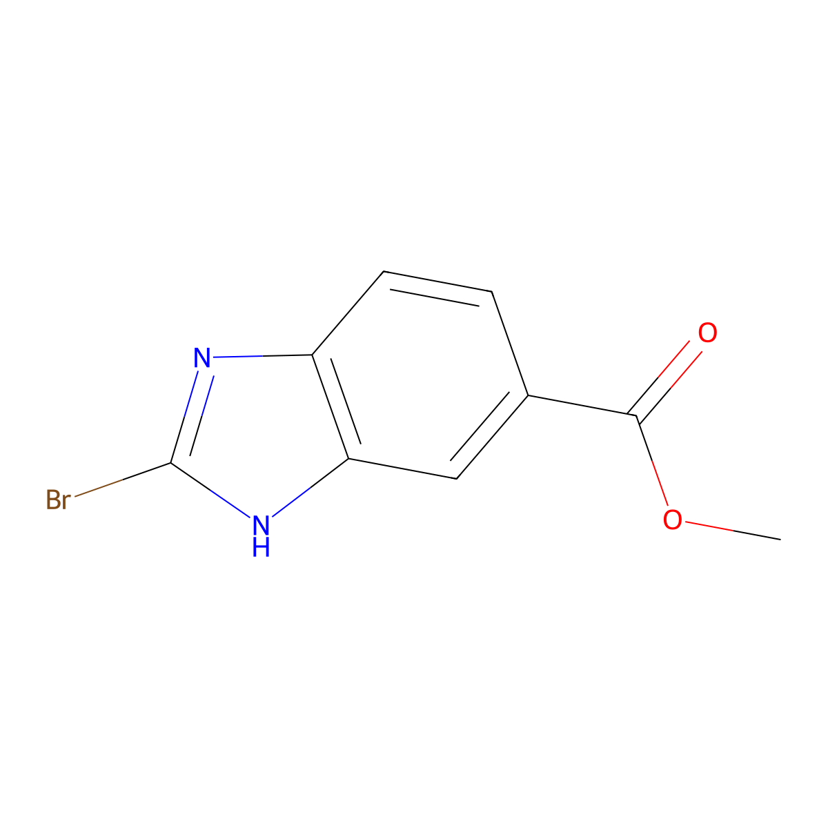 methyl 2-bromo-1H-benzo[d]imidazole-6-carboxylate molecular structure, CAS 1092286-70-8