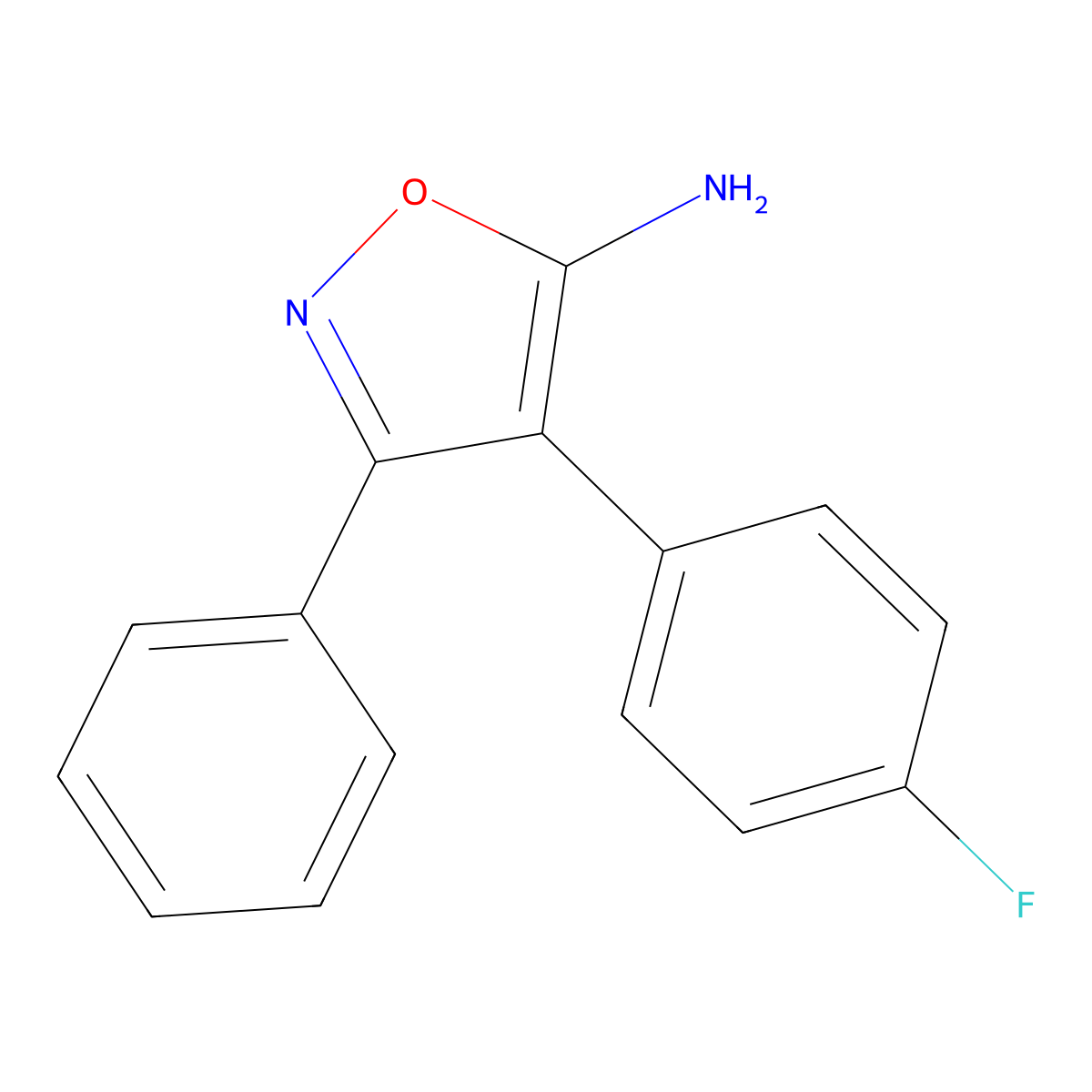 4-(4-Fluorophenyl)-3-phenyl-1,2-oxazol-5-amine molecular structure, CAS 1092286-97-9