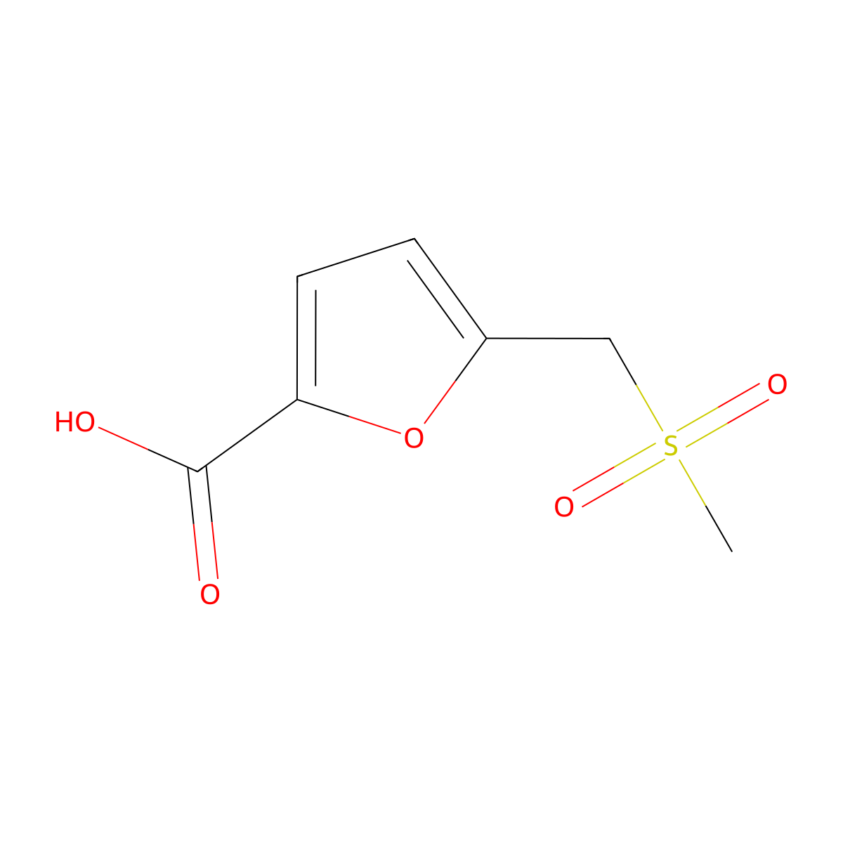 5-(Methanesulfonylmethyl)furan-2-carboxylic acid molecular structure, CAS 1092287-15-4