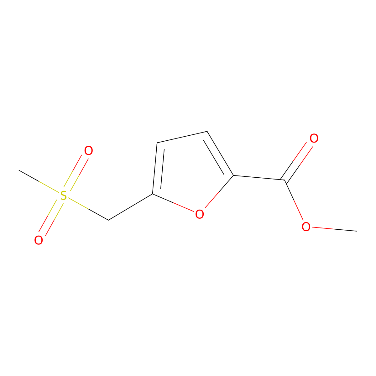 Methyl 5-(methanesulfonylmethyl)furan-2-carboxylate molecular structure, CAS 1092287-20-1