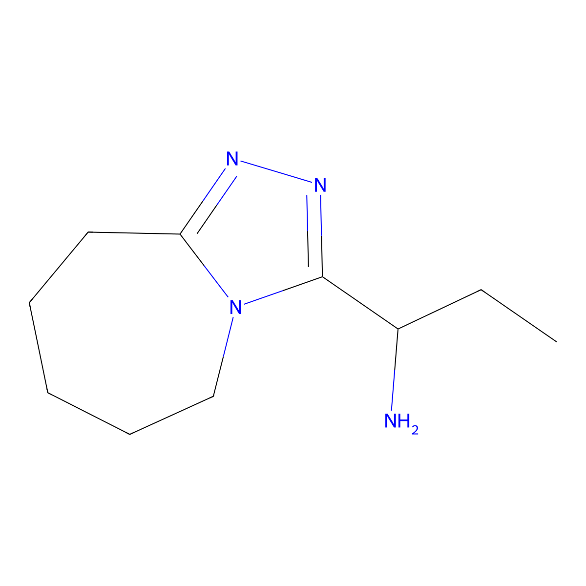1-(5H,6H,7H,8H,9H-(1,2,4)triazolo(4,3-a)azepin-3-yl)propan-1-amine molecular structure, CAS 1092287-76-7