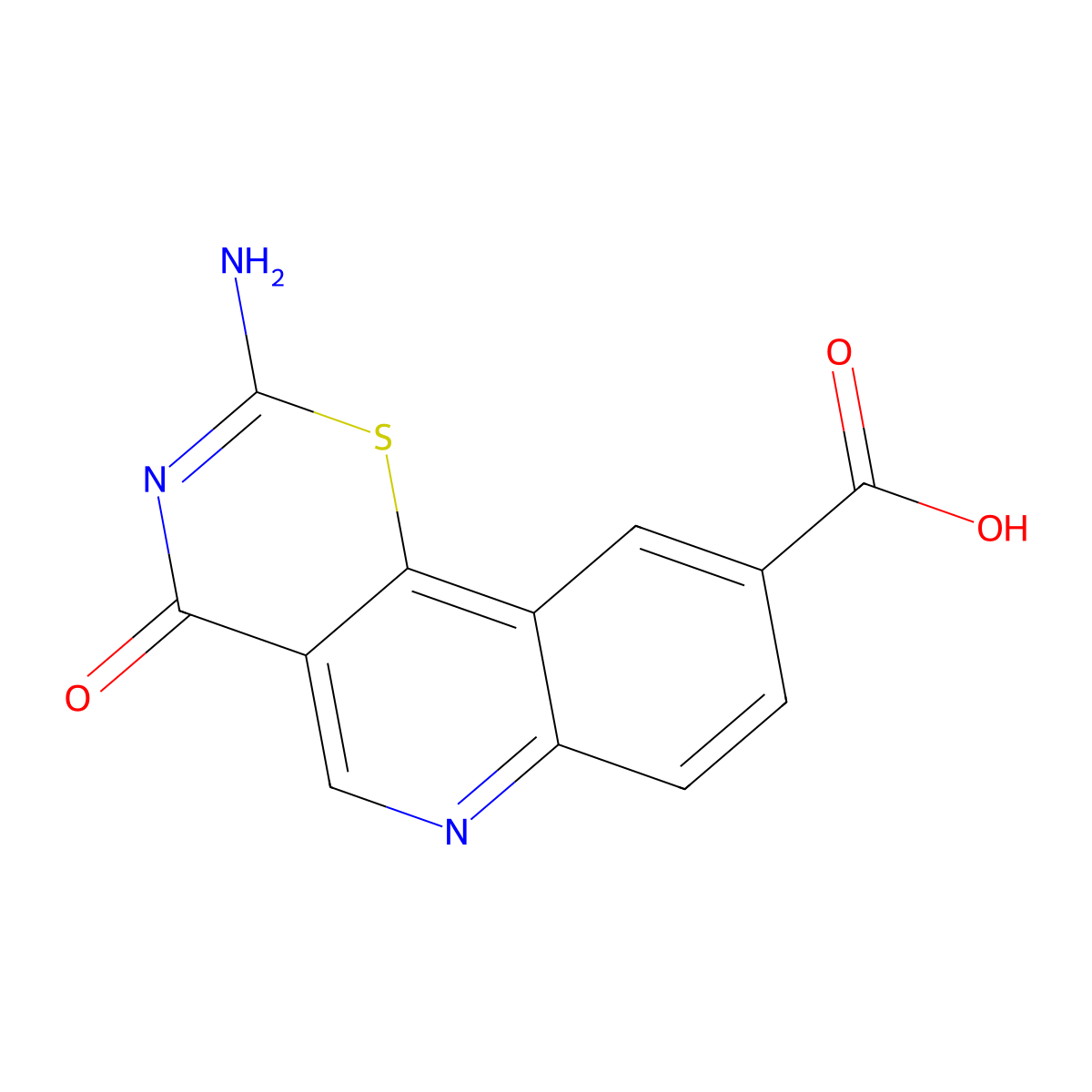 2-Amino-4-oxo-[1,3]thiazino[5,6-c]quinoline-9-carboxylic acid molecular structure, CAS 1092288-46-4