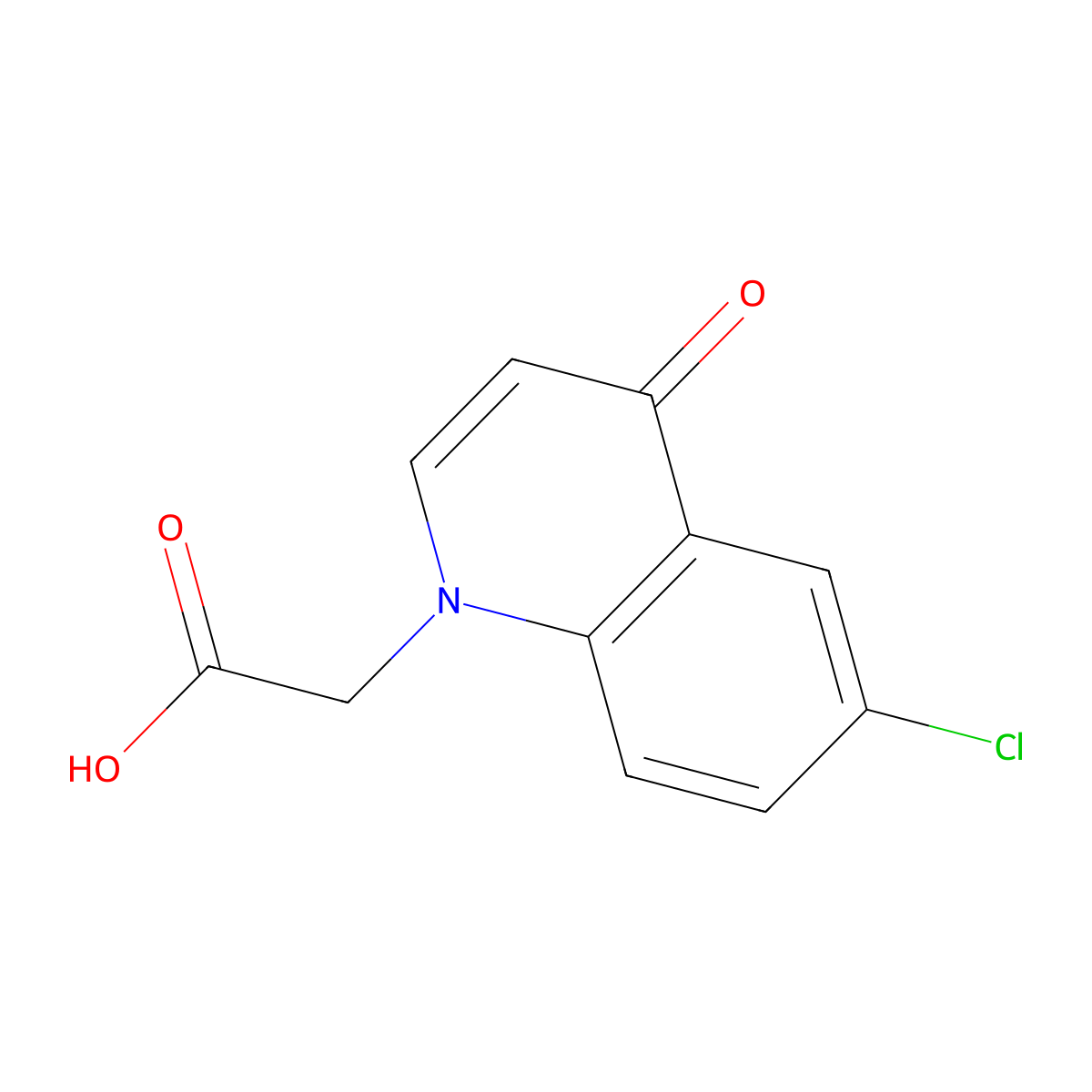 2-(6-chloro-4-oxoquinolin-1(4H)-yl)acetic acid molecular structure, CAS 1092288-66-8