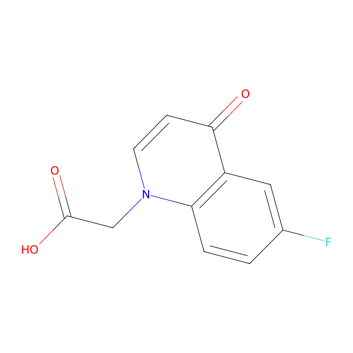 2-(6-fluoro-4-oxoquinolin-1(4H)-yl)acetic acid molecular structure, CAS 1092288-74-8