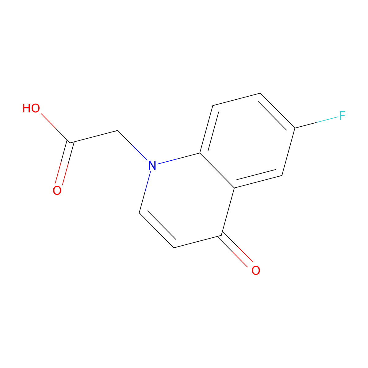 2-(6-fluoro-4-oxoquinolin-1(4H)-yl)acetic acid molecular structure, CAS 1092288-74-8