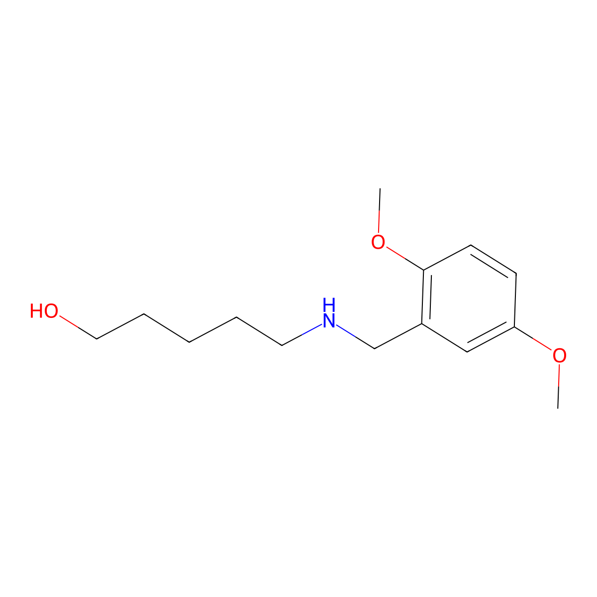 5-[[(2,5-Dimethoxyphenyl)methyl]amino]-1-pentanol molecular structure, CAS 1092288-75-9