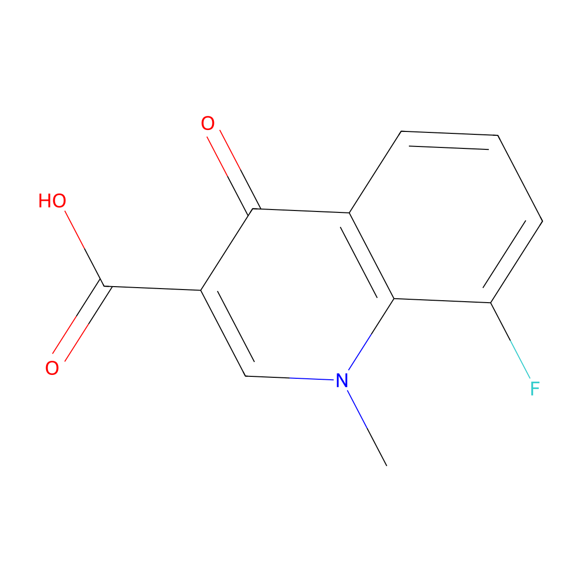 8-Fluoro-1-methyl-4-oxo-1,4-dihydroquinoline-3-carboxylic acid molecular structure, CAS 1092288-78-2
