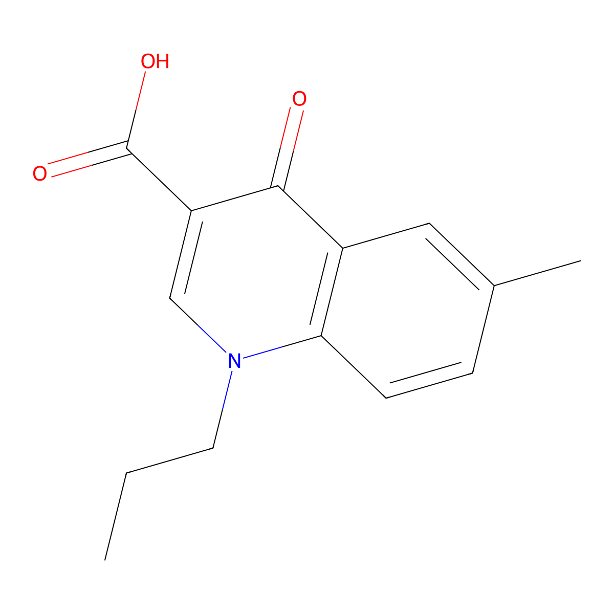 6-Methyl-4-oxo-1-propyl-1,4-dihydroquinoline-3-carboxylic acid molecular structure, CAS 1092288-97-5