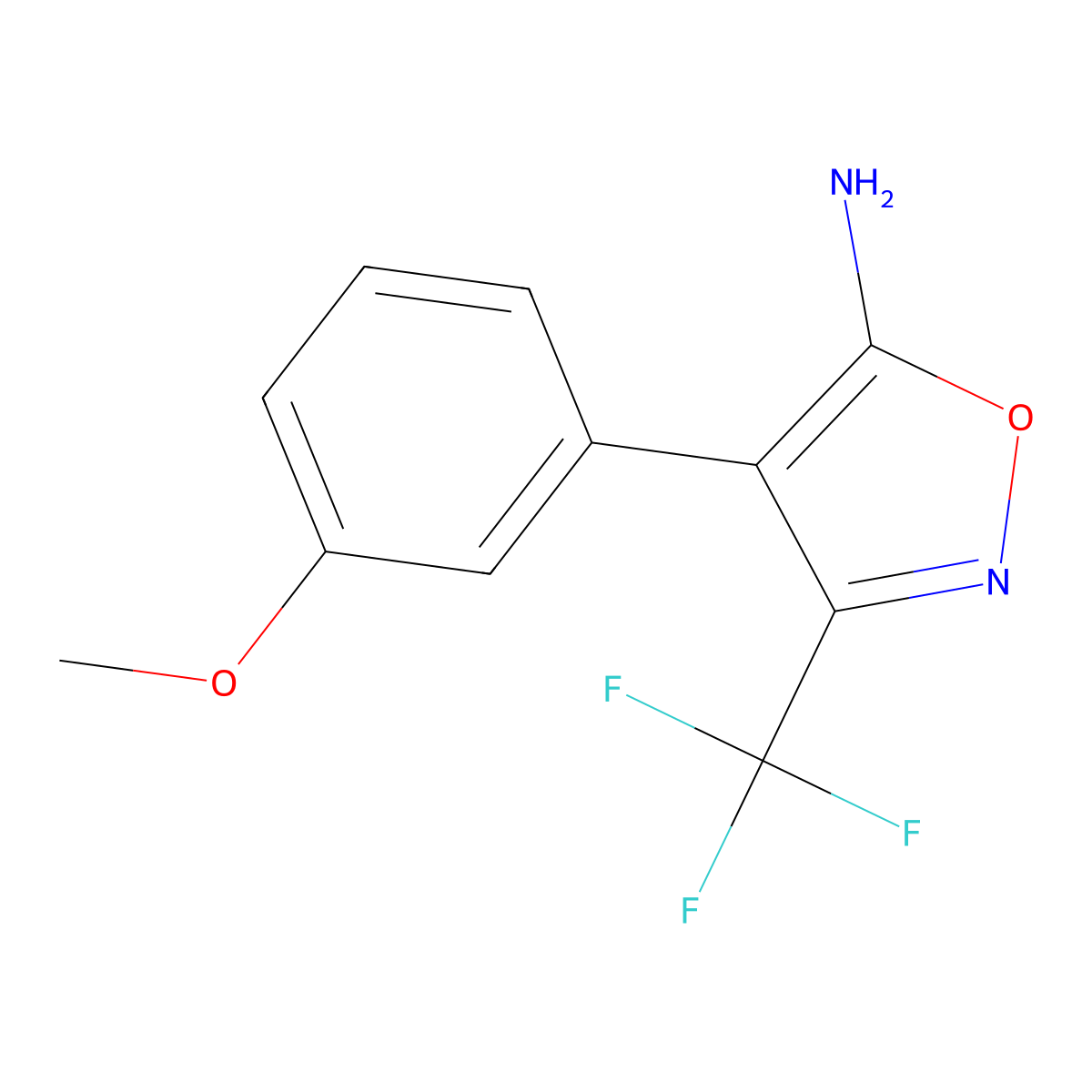 4-(3-Methoxyphenyl)-3-(trifluoromethyl)-5-isoxazolamine molecular structure, CAS 1092289-00-3