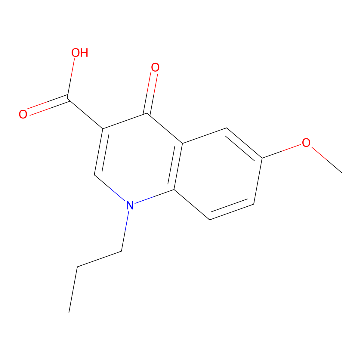 6-Methoxy-4-oxo-1-propyl-1,4-dihydroquinoline-3-carboxylic acid molecular structure, CAS 1092289-07-0